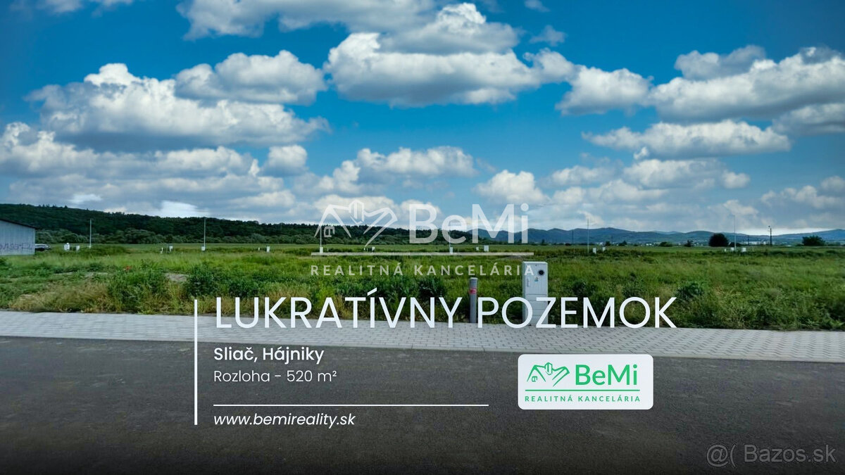 Pozemok v lukratívnej novovznikajúcej lokalite,Sliač