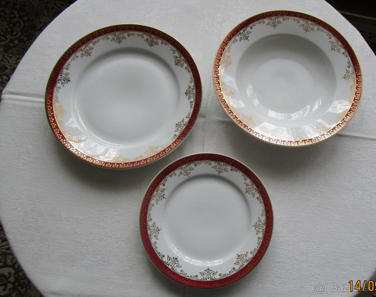 Predám sadu tanierov, karlovarský porcelán-ZĽAVA