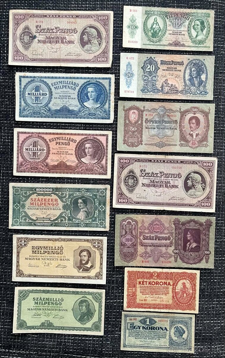 bankovky pengó