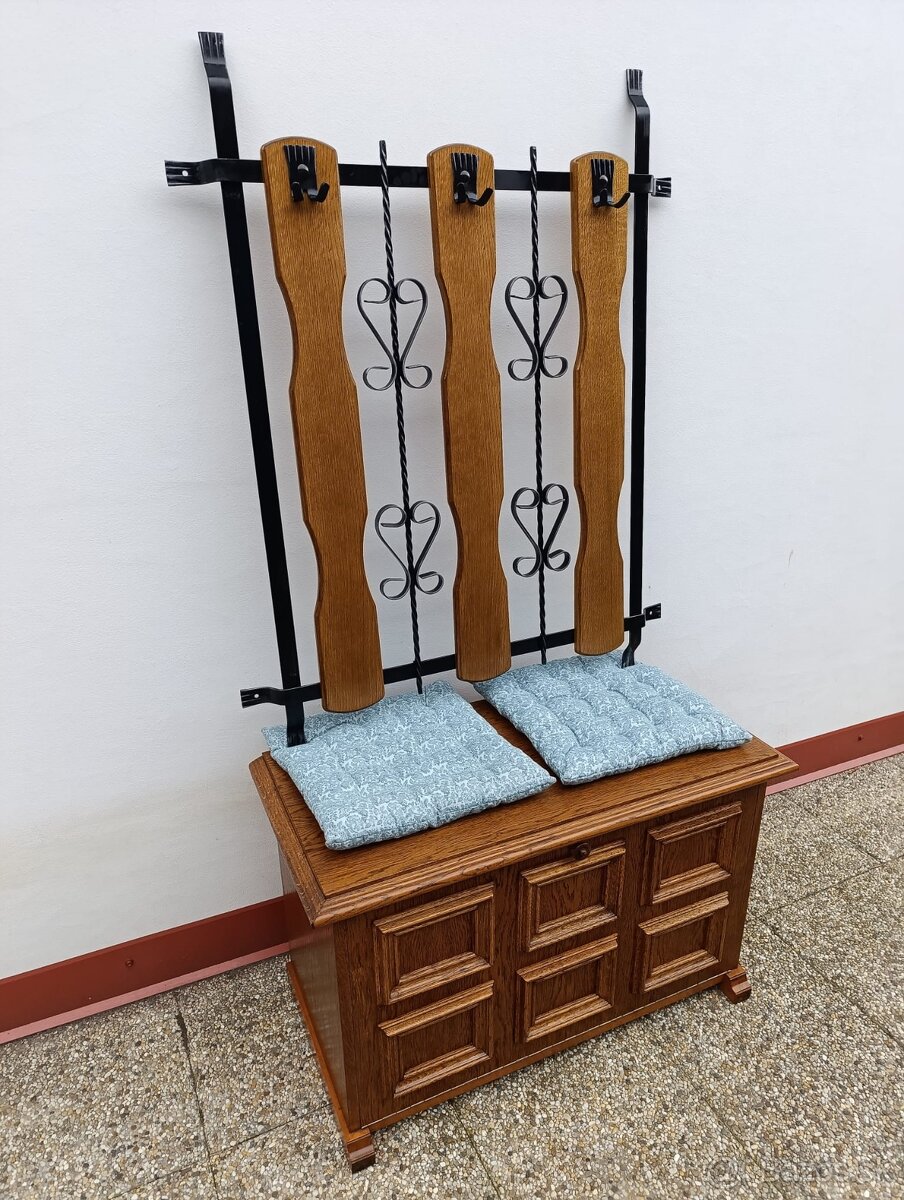 Rustikální botník, věšák, set i zvlášť, masív