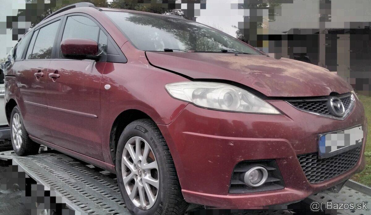 Mazda 5 2.0 Diesel 2007 81kW predám DVERE, MOTOR RF, trysky,