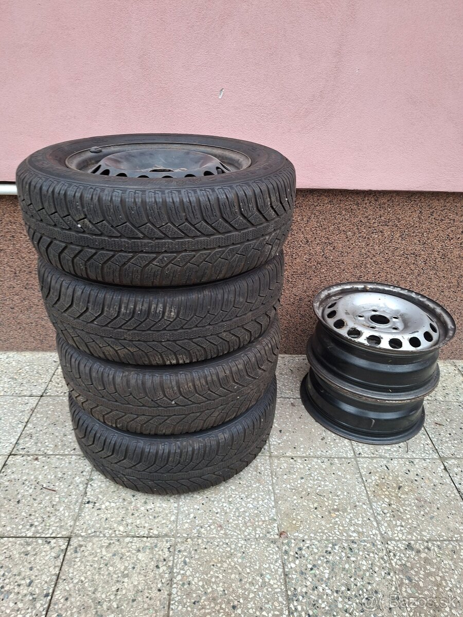 Plechové disky 5x112 r15 + zimne pneumatiky