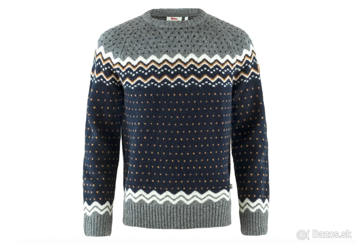 Vlnený sveter Fjallraven Ovik Knit Sweater M Dark Navy