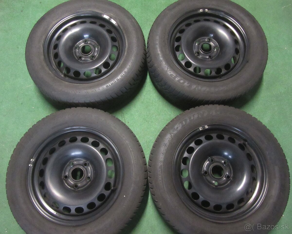 R16 zimná sada PASSAT rozteč 5x112 215/60R16 DUNLOP WS5