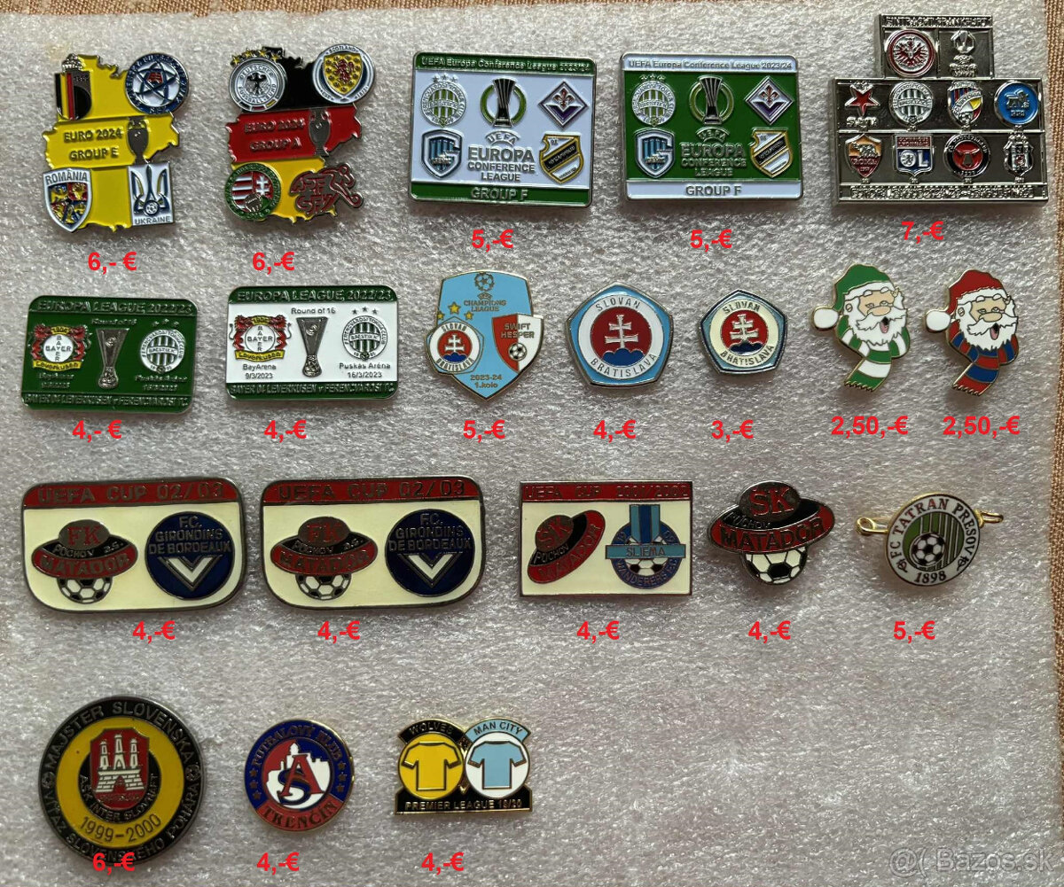 Rôzné futbalové odznaky