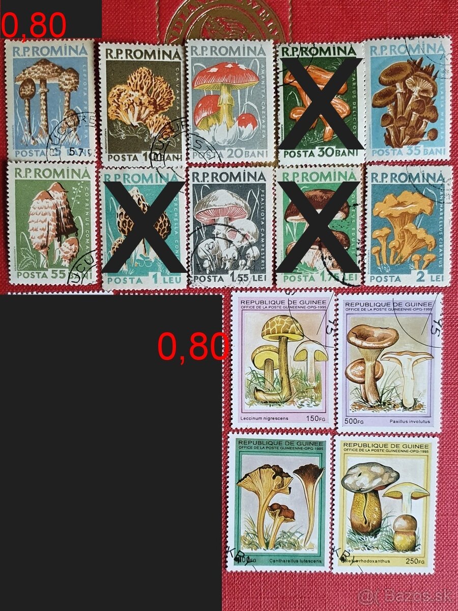 Známky - huby a kaktusy