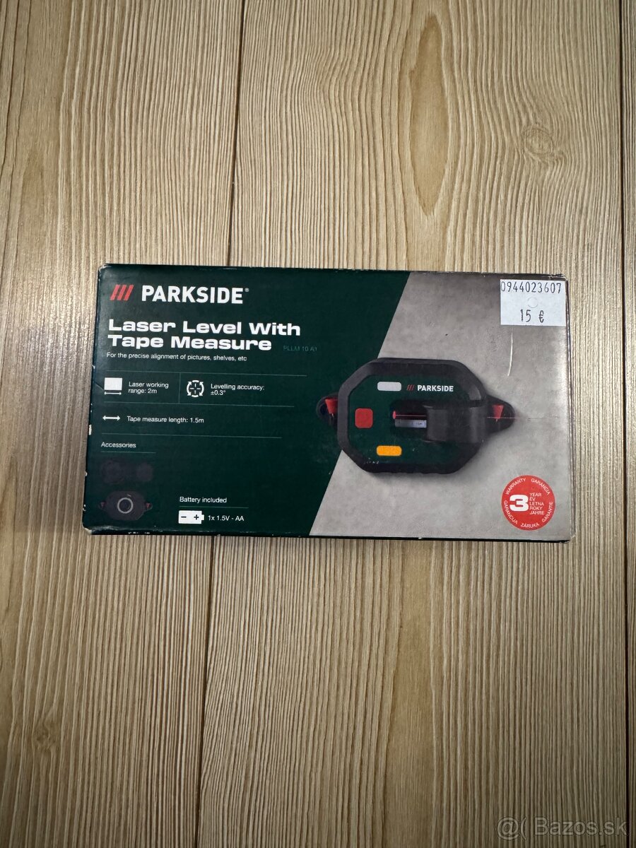 Predám PARKSIDE laserovú vodováhu s meracím pásmom