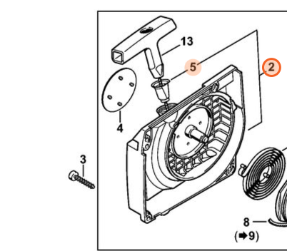 Štartovací kryt MS 029, 039, 290, 310, 390