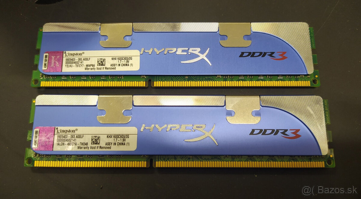 DDR3 4GB /2x 2GB/ 1600MHz Kingston HyperX blu