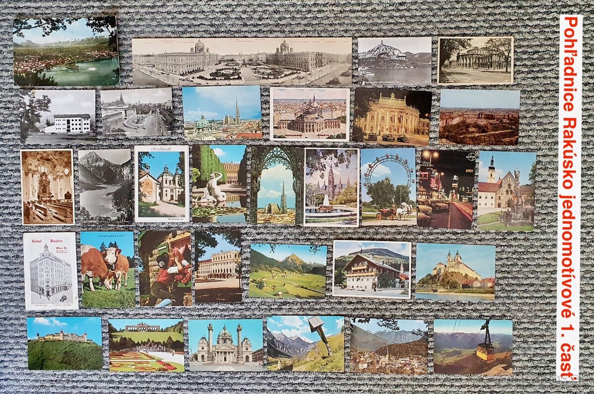 Retro pohľadnice Rakúsko - 112 kusov