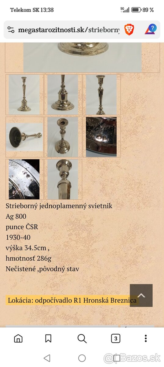 Strieborný svietnik