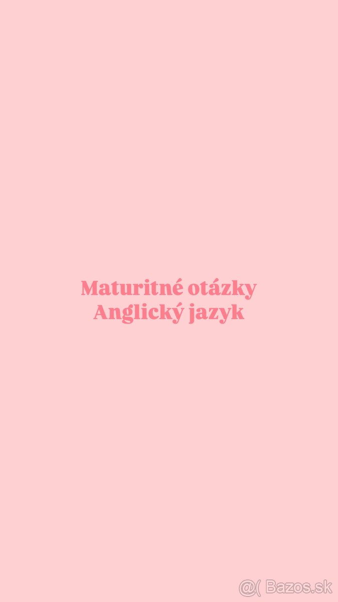 Maturitné témy z anglického jazyka