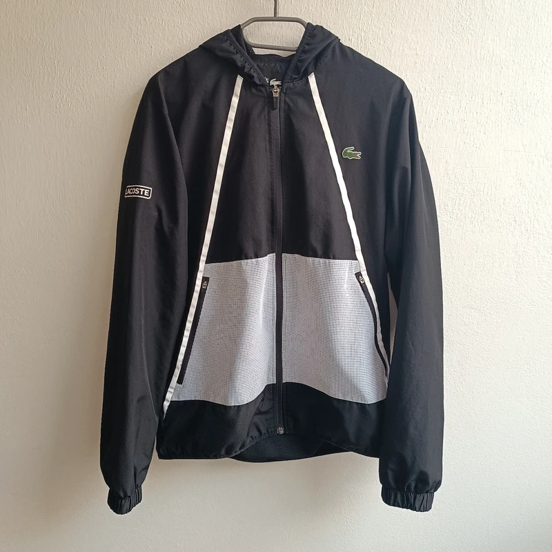 Lacoste Sport čierna športová bunda ľahká vetrovka M
