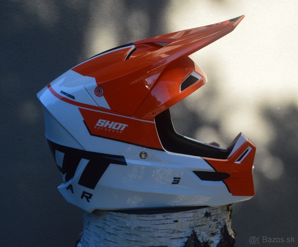 helma prilba okuliare CE06 shot bielo oranžová