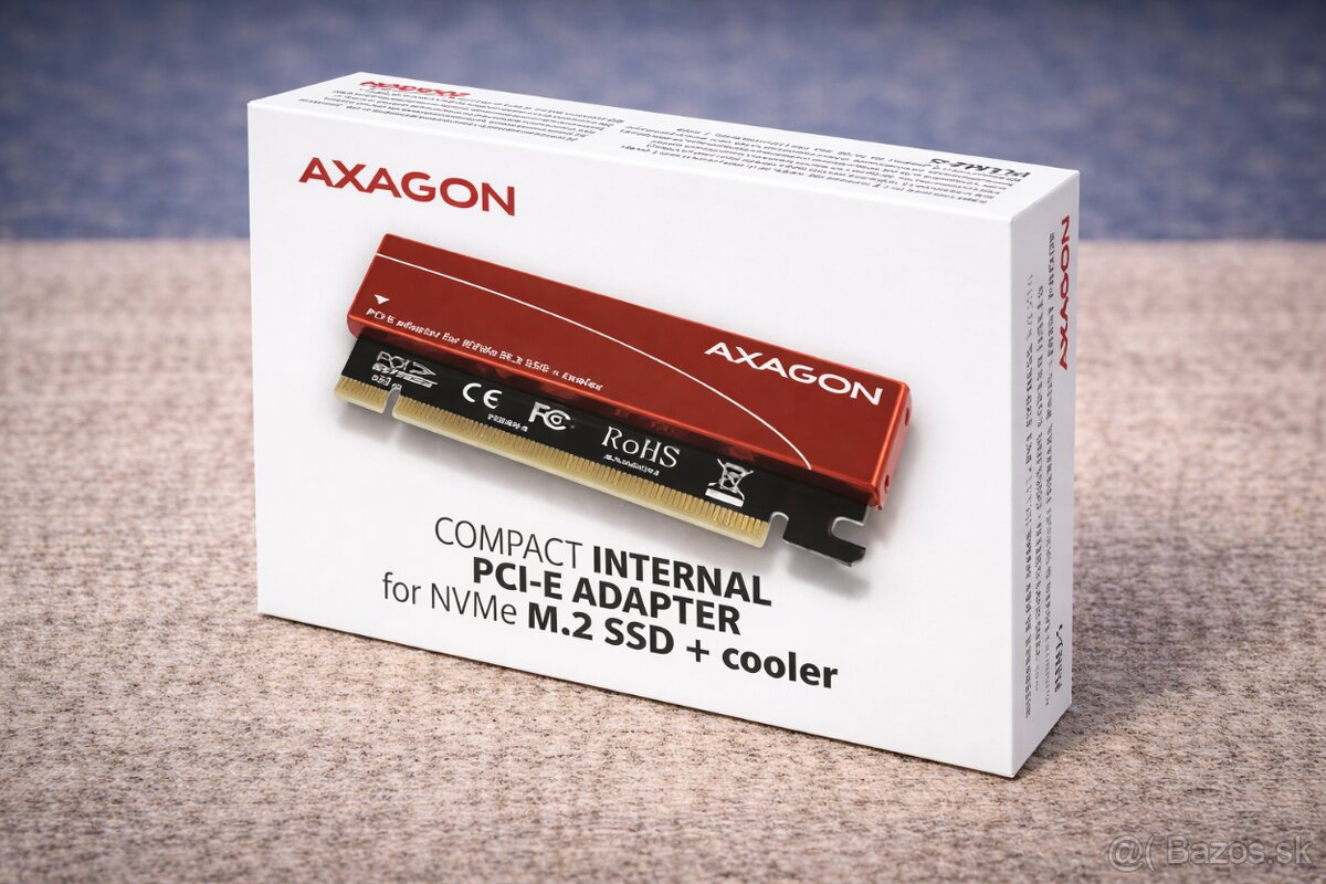 AXAGON PCIe M.2 NVMe adaptér + chladič (použitý)