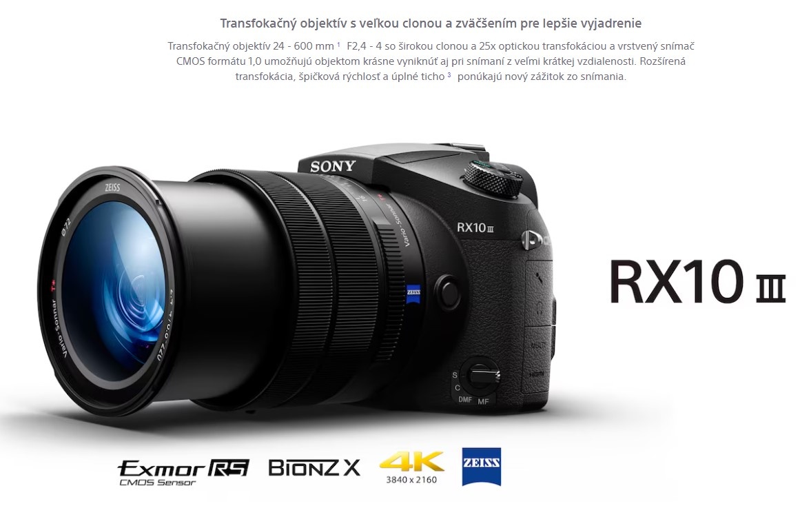 Sony RX10 III 24 – 600 mm F2,4 – 4