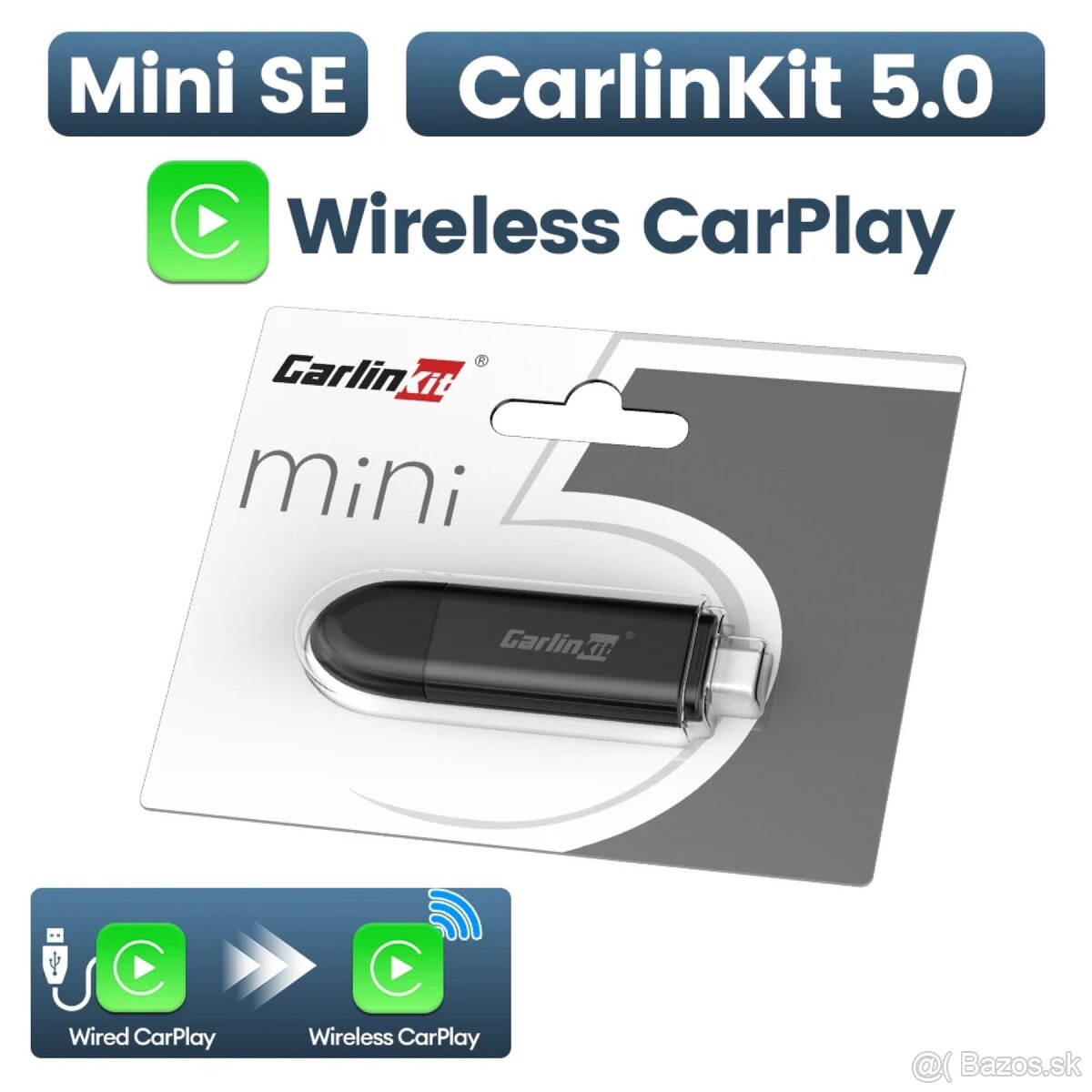 Bezdrôtový CarPlay adaptér CarlinKit Mini 5 SE – NOVÝ