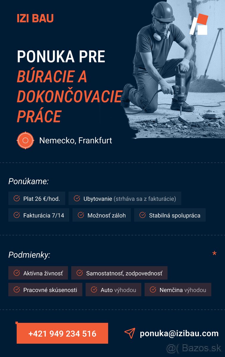 Ponuka práce – Búracie a dokončovacie práce