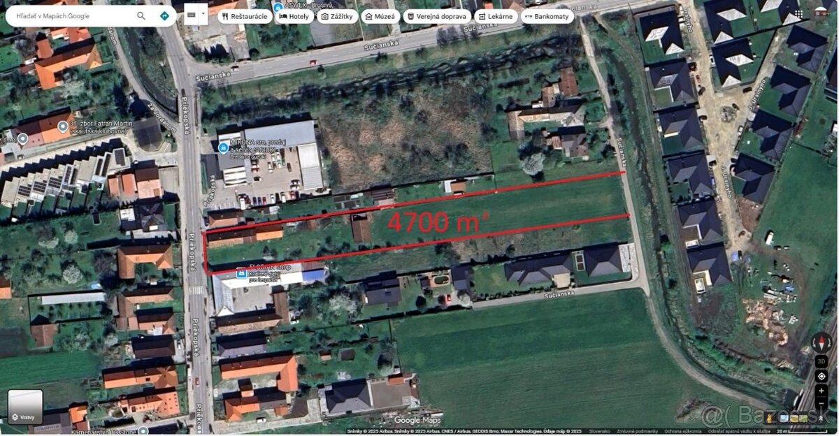 Na predaj pozemok v Martine, časť Priekopa