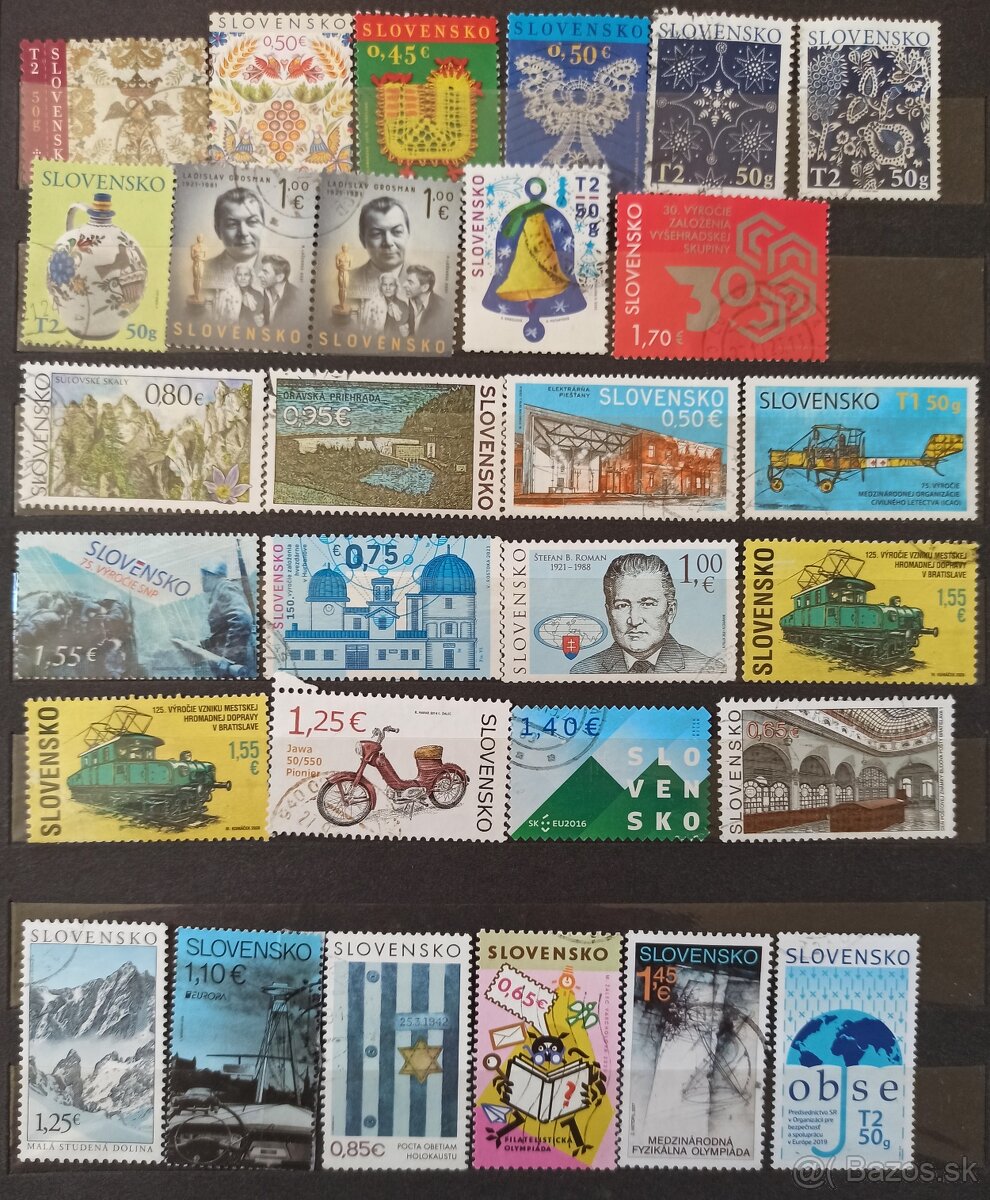Zbierka poštových známok SLOVENSKO eurova mena 95 ks