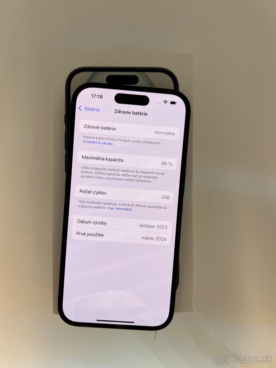 IPHONE 15 BLACK 128GB ZÁRUKA - STAV AKO NOVÝ