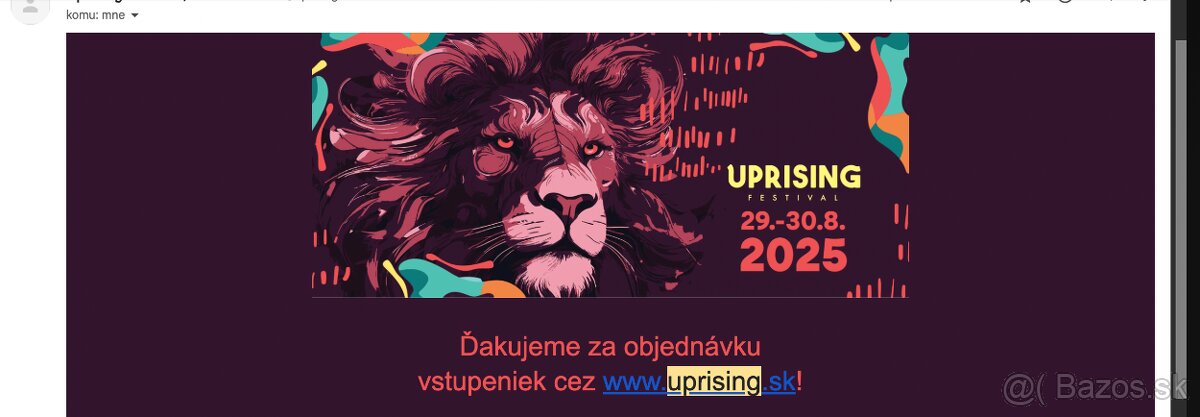 Predám lístky na UPRISING :)