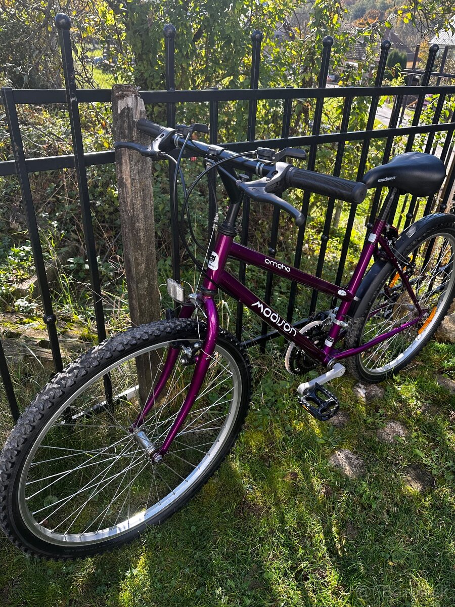Fialový bicykel