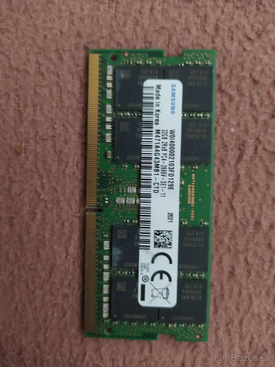 Samsung 32gb 2Rx8 PC4 -2666V SE1 -11 - RAM DDR4