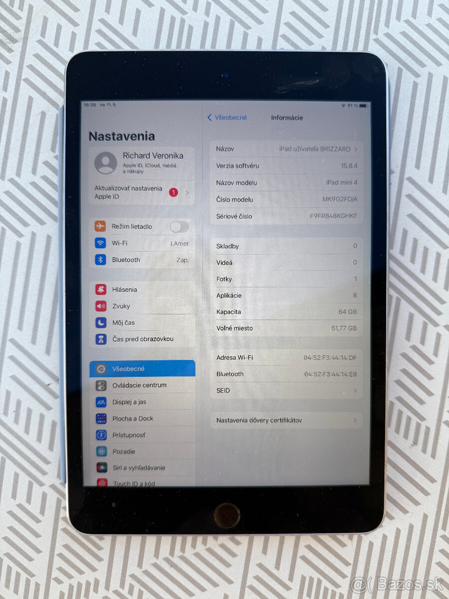 Predam APPLE IPAD 4 mini 64GB + IPAD 4 32GB ako darcek