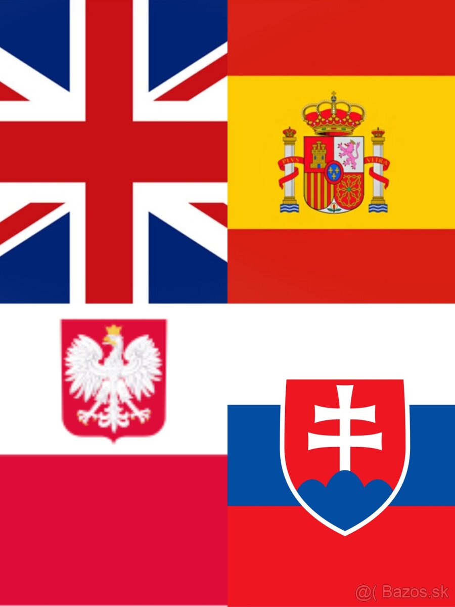 Anglický, španielsky a poľský jazyk