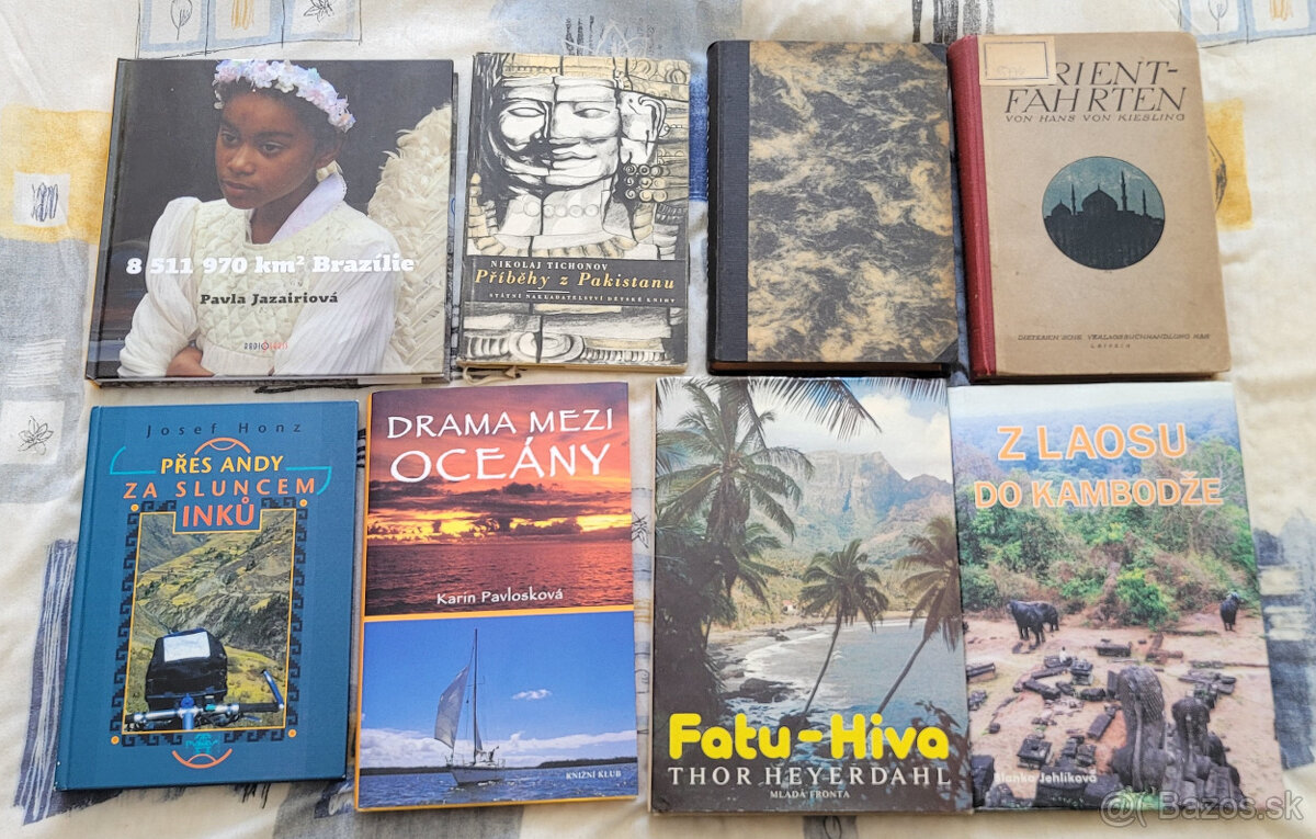 8 x staršie cestopisy - aj Sven Hedin: Tibet (1944)