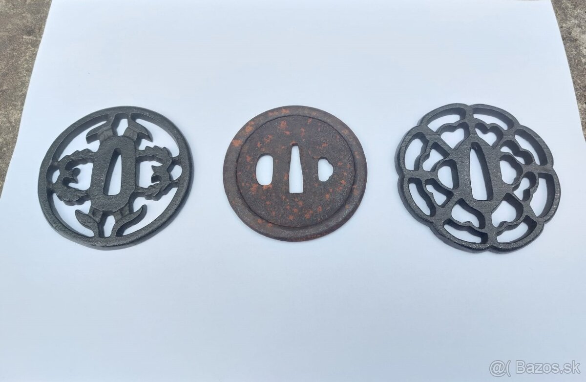 Japonské starožitné záštity mečov - Tsuba