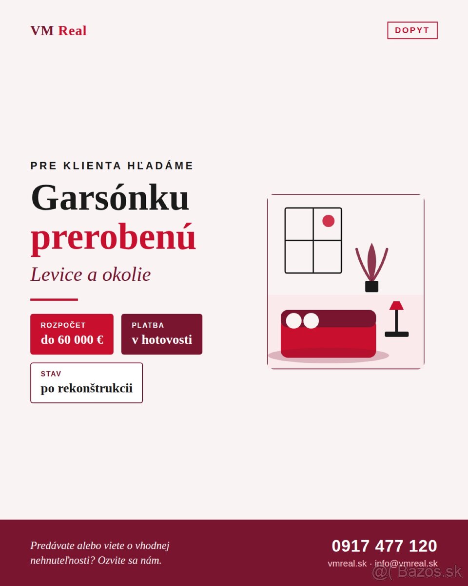 Hladam Garsonku Levice