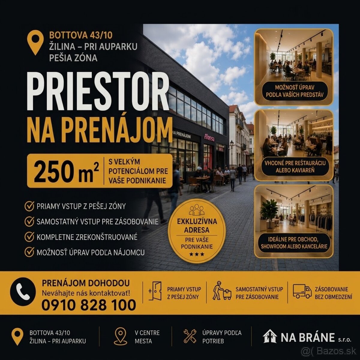 Obchodný priestor na prenájom | 250 m² | Žilina – Pešia zóna