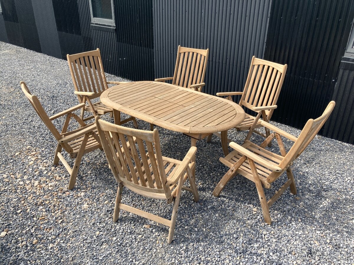 TEAK - Exkluzivne zahradne sedenie Mesch - pre 6 osob