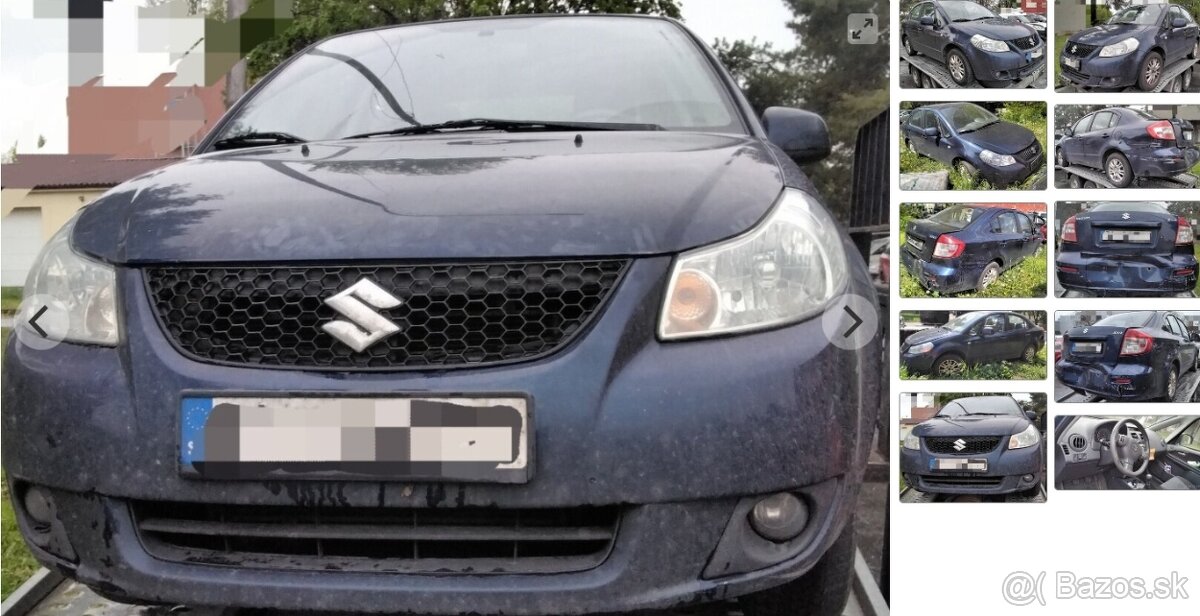 SUZUKI SX4 1.6 2008 predám NÁRAZNÍK, MOTOR M16A, DVERE sedan