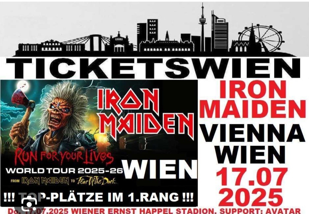 Vstupenka na IRON MAIDEN Viedeň 17.7.2025 - STÁTIE