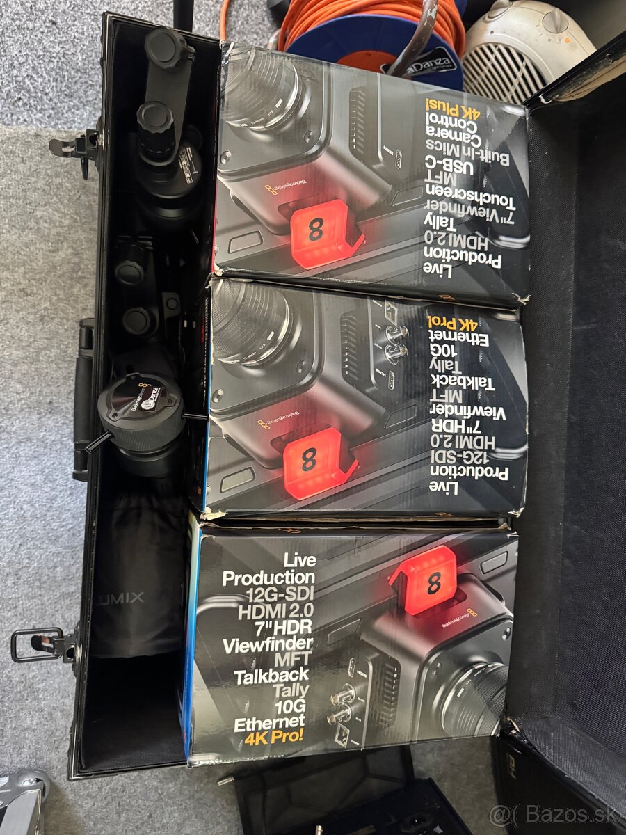 Predam BlackMagic4k kamery studio 2x PRO+1x Plus a objektivy