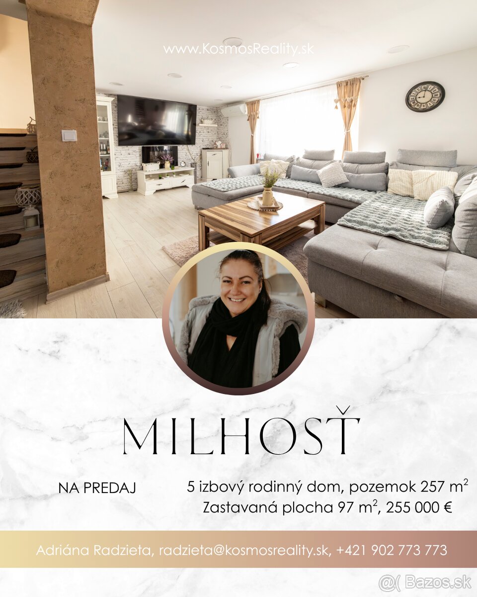 Na PREDAJ 5i RD v obci Milhosť