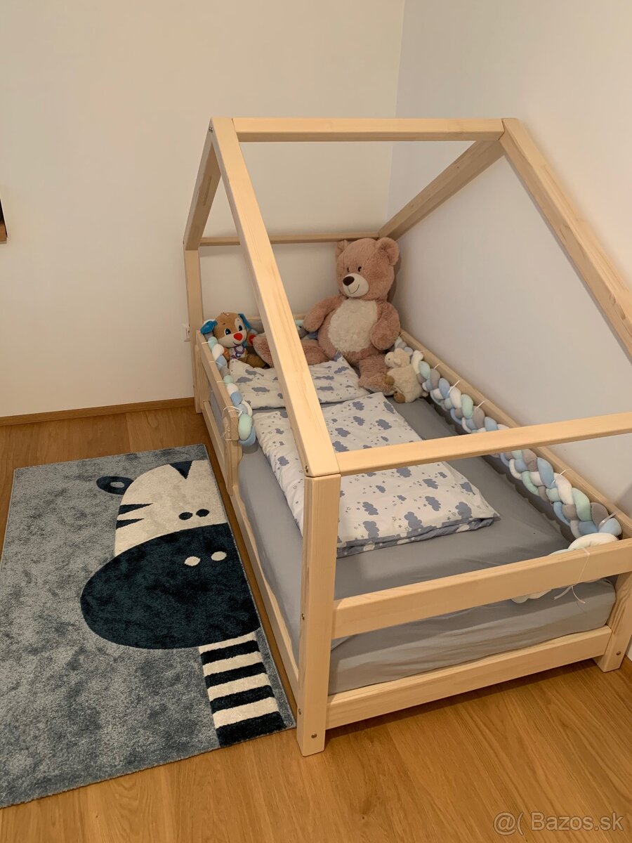 Detská posteľ domček LUCKY so zábranou