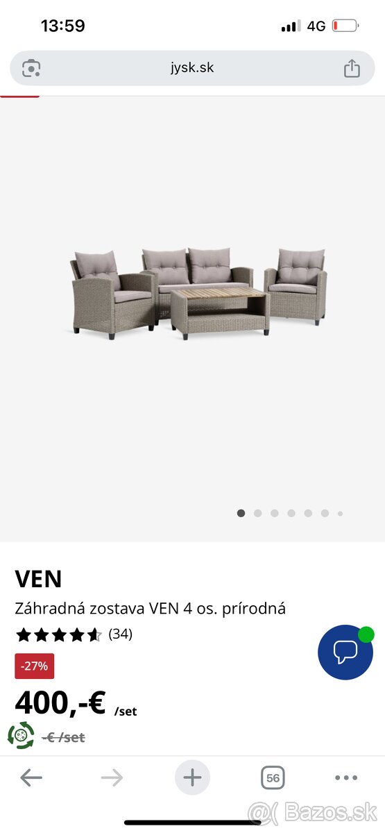 Polyratanové záhradné sedenie