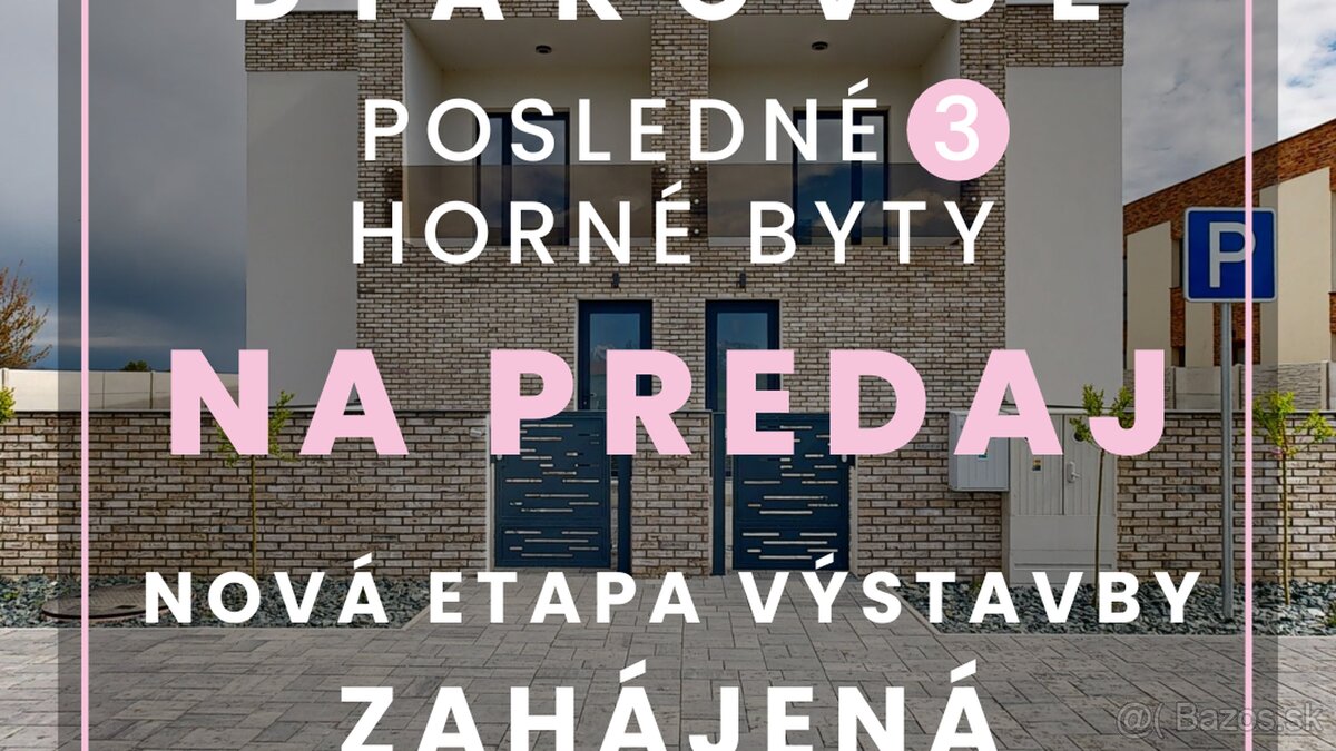 NOVOSTAVBA 3 - izbový byt + dve parkovacie miesta v cene