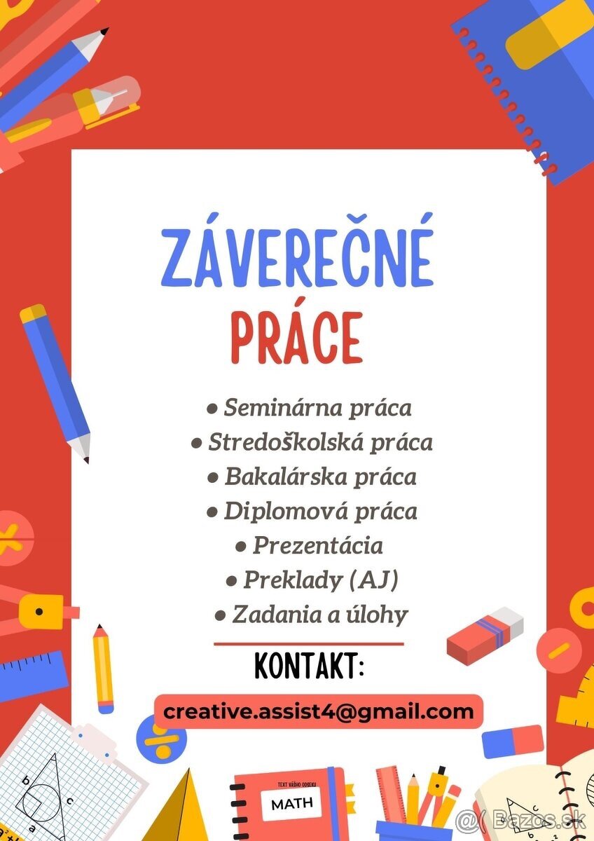 Bakalárska práca, diplomová práca, seminárna práca