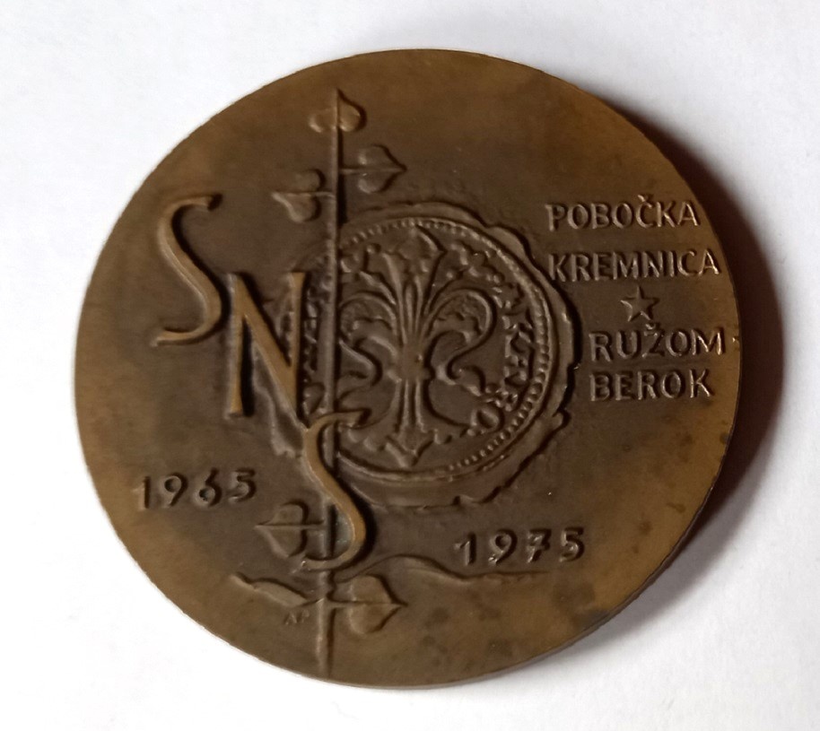 Medaila 1975 SNS Pobočka Kremnica Ružomberok