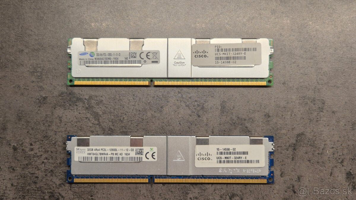 Serverové pamäte l 32GB DDR3L l ECC l SAMSUNG + HYNIX