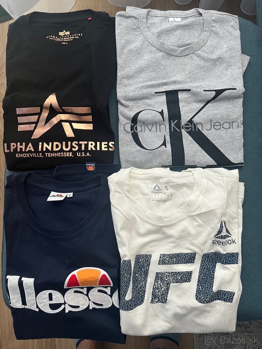 Pánske tričká Alpha Industries, CK, Reebok, ellese