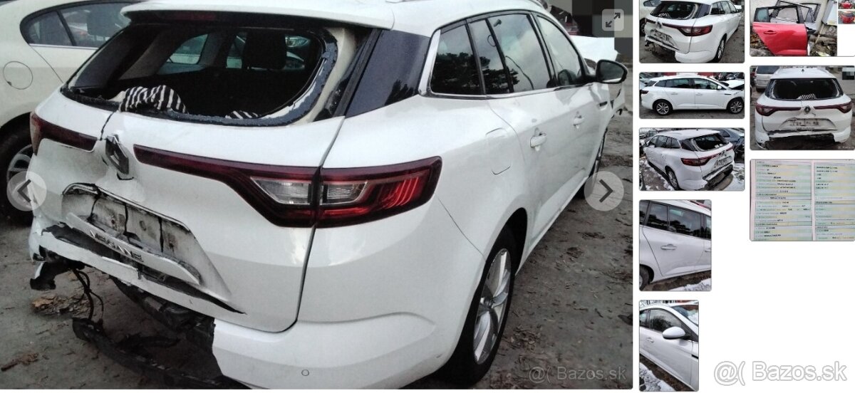 Renault Megane GRANDTOUR IV 2018 predám DVERE, ZADNÉ SVETLO,