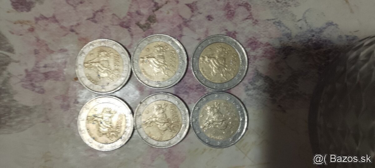 Vzacna minca Predam 2euro mince Grecko 2002 /S/Mam 8kusov