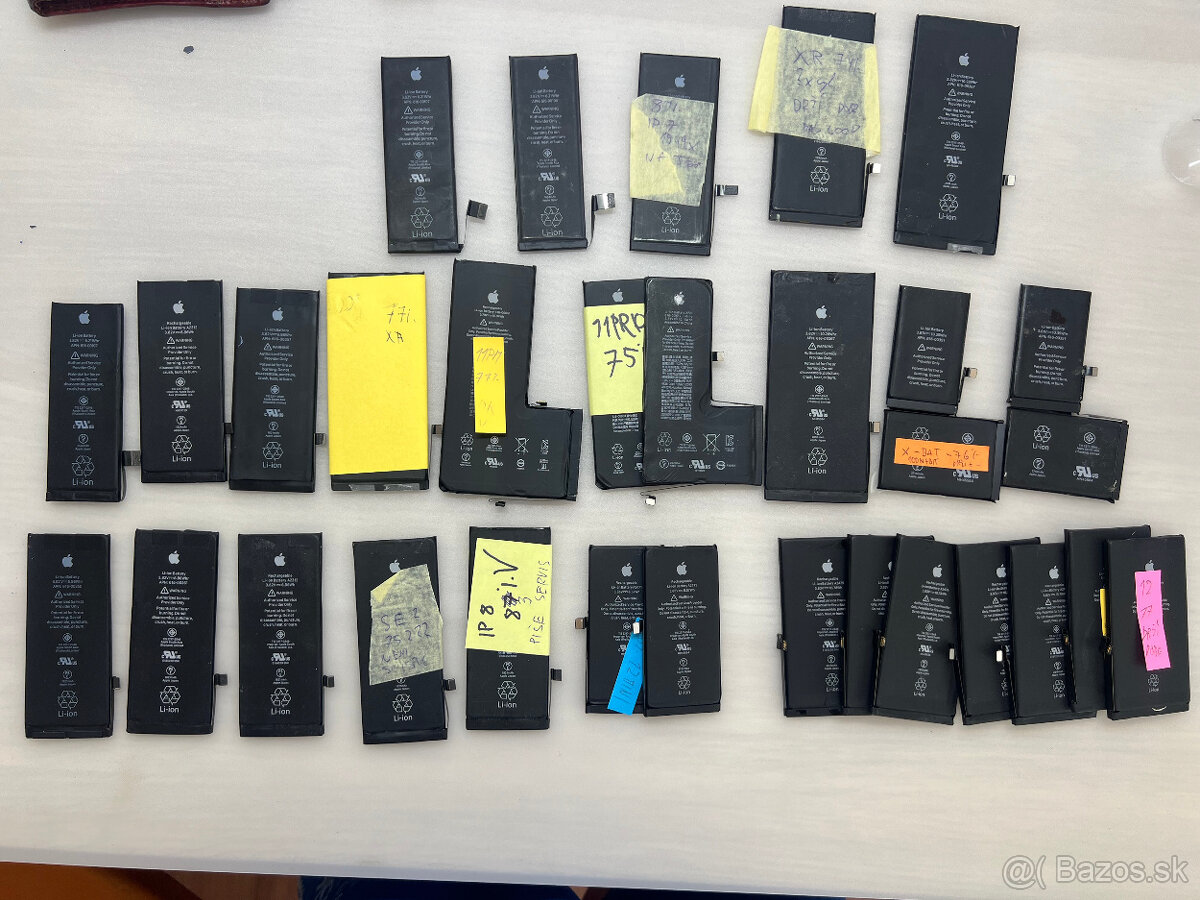 🛠️ Použité batérie z iPhone 7 až iPhone 12 – 29 ks