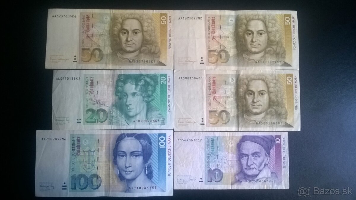 predam bankovky Nemecko Marky Anglicko Libry